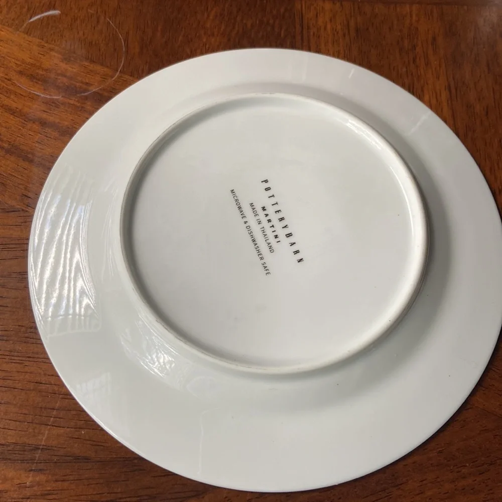 POTTERY BARN SET APPETIZER MARTINI PLATES THEMED
